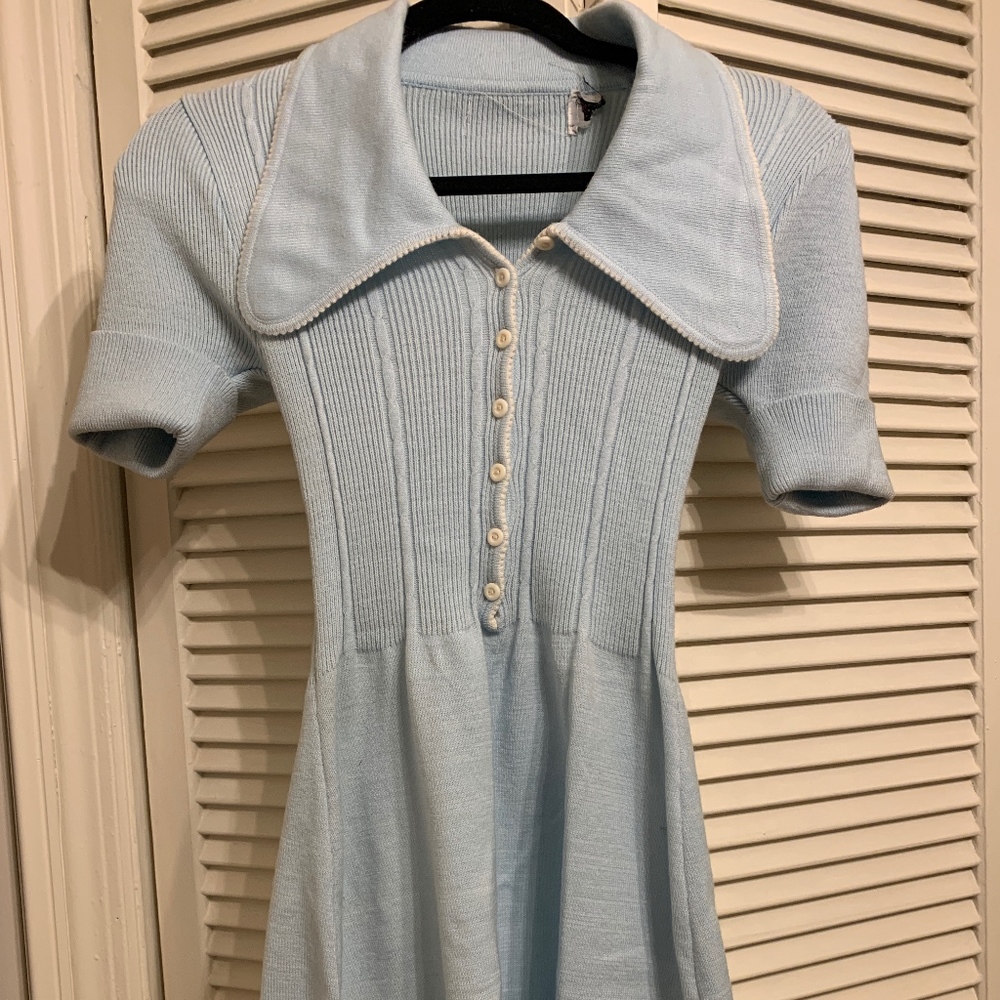 Vintage Blue Sweater Dress